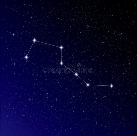 Big Dipper in Night Sky,Silent Night,Dark Blue Background. Stock Vector - Illustration of ...