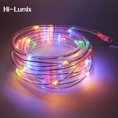 Hi Lumix 7M 50Leds Solar String Lights flexible tube Christmas Holiday Garden Street Outdoor LED ...