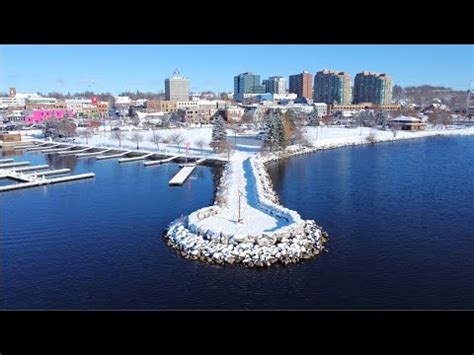 Snow in Barrie Ontario Canada - Barrie Waterfront and Spirit Catcher 4K ...