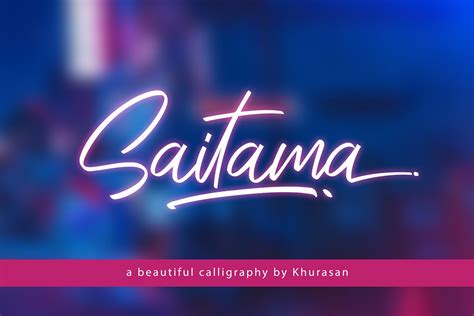 Saitama (Font) by Khurasan · Creative Fabrica | Script, Signature fonts, Handwritten script font