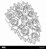 rose Flower coloring Page Dot Line Art With Doodle Style adult  sketch template