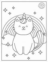 Charming Magic Unicorn Cat Coloring Page Kids Activities Blog  sketch template