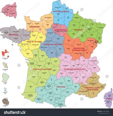 France Department Map Vector Photos, Images & Pictures | Shutterstock