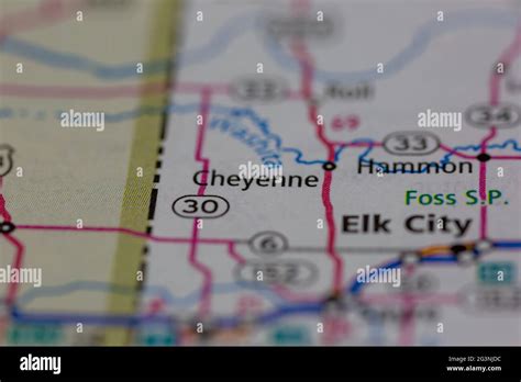 Map of cheyenne oklahoma hi-res stock photography and images - Alamy