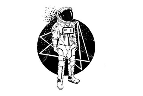 Universe Universetumblr Black Aesthetic Astronaut Tattoo - Clip Art Library