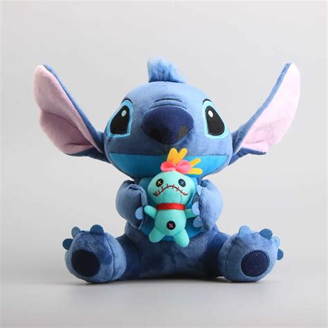 High Quality 1 Piece 25 CM Lilo Stitch Holding SCRUMP Plush Toy Soft ...