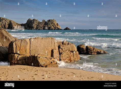 Porthcurno beach, Cornwall, UK Stock Photo - Alamy