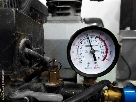 Pressure Gauge Measurement air Compressor. Stock Photo | Adobe Stock