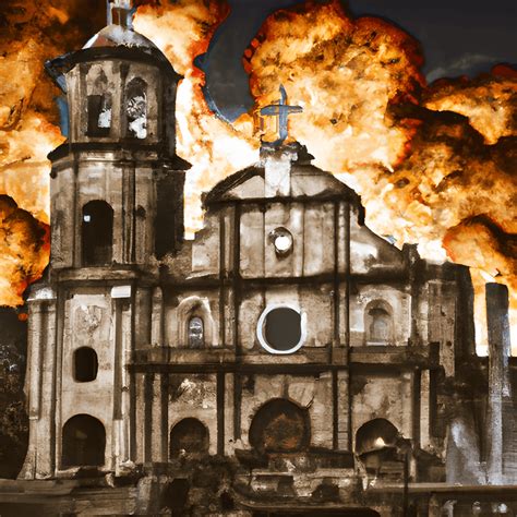 City Church Manila Philippines Ruins 1930s · Creative Fabrica