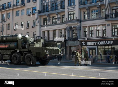 MOSCOW, RUSSIA - May 07, 2017 Anti-aircraft missile system S-400 Triumf ...