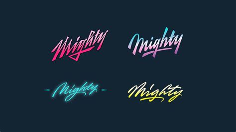 Mighty logo on Behance | Lettering, Logos, Neon signs