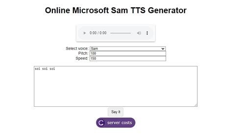 Online Microsoft Sam TTS Generator – Real Quick Result