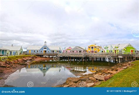 Colourful Buildings at Summerside, Prince Edward Island, PEI, Canada. Small Shops Selling PEI ...