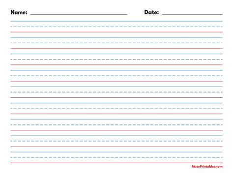 Red And Blue Lined Handwriting Paper Printable