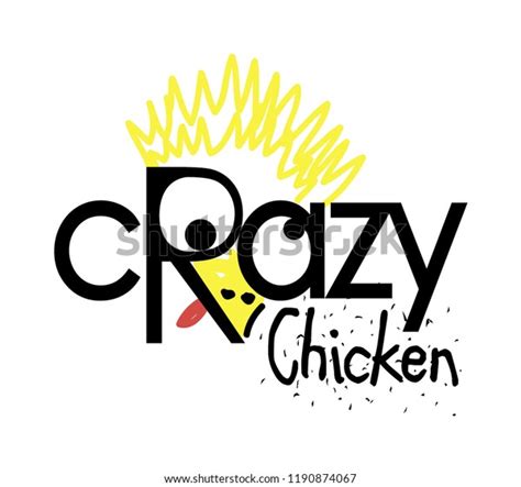 Crazy Chicken Logo Design Isolated On Stock Vector (Royalty Free ...