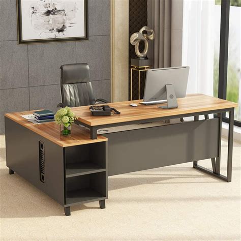 Tribesigns Large L-Shaped Desk, 55 Inches Executive Office Desk ...