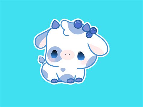 Blueberry Cute Cow by Maybk on Dribbble