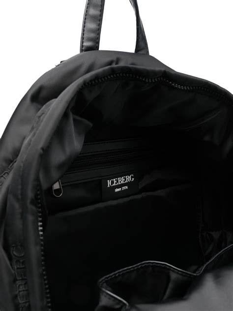 Iceberg Logo-embroidered Tonal-design Backpack In Black | ModeSens