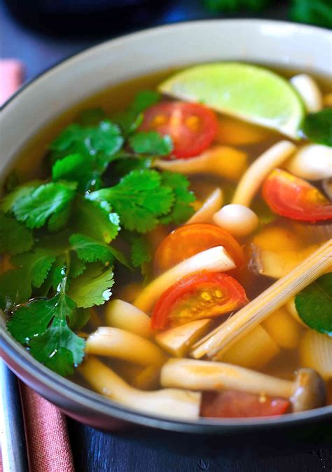 Vegetarian Tom Yum Soup - Cilantro and Citronella