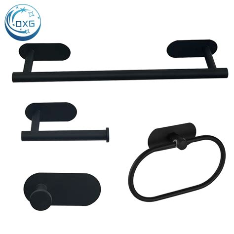 OXG-Black-Bathroom-Accessories-Toilet-Paper-Holder-Bathroom-Towel-Rack-Towel-Holder-Wall-Rack ...