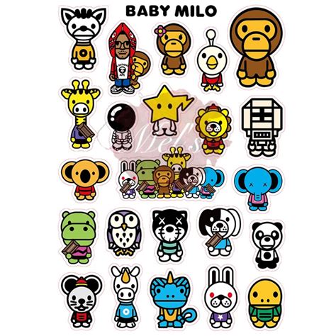 Baby Milo and Friends Tumblr Sticker Luggage Sticker, Design & Craft, Art & Prints on Carousell