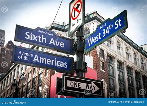 NYC Street Signs Intersection in Manhattan, New York City Stock Image ...