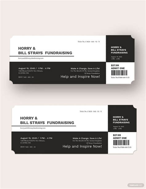 FREE Fundraiser Ticket Templates & Examples - Edit Online & Download | Template.net