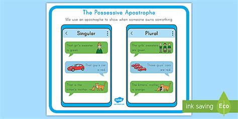 Second Grade Possessive Apostrophe Poster (teacher made)