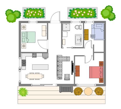 Free Editable Apartment Blueprint Examples | EdrawMax Online