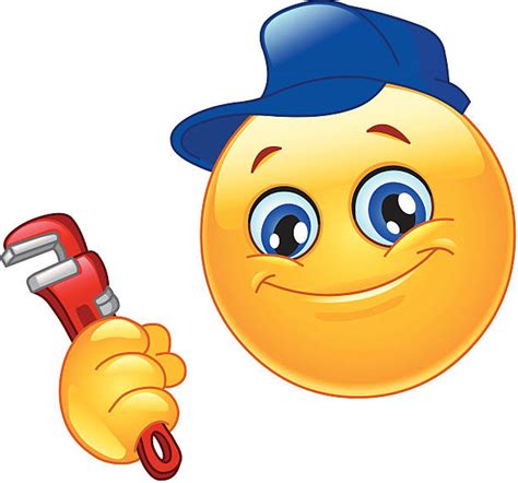 Mechanic Plumber Spanner Emoticon Emoji Clip Art, Vector Images & Illustrations - iStock