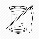 Needle And Thread Spool Drawing Sketch Coloring Page sketch template