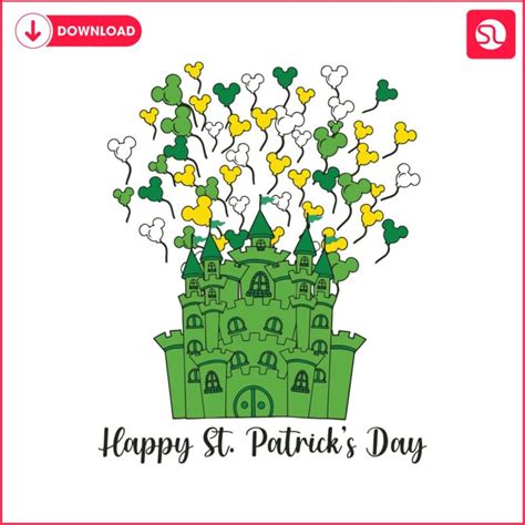 Happy St Patricks Day Disney Castle Balloons SVG - SVGLand