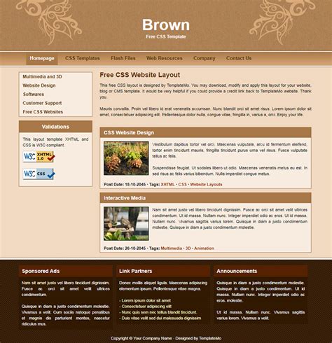 Free Brown Website Template - Free Website Templates, HTML5 & CSS ...