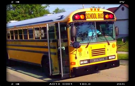 Blue Bird All-American RE Series School Bus Making An Afternoon Stop. | Bluebird buses, Bus ...