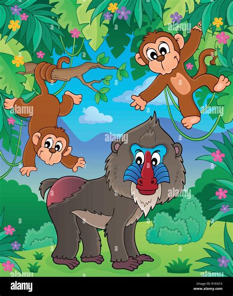 Monkey theme image 2 - eps10 vector illustration Stock Vector Image ...