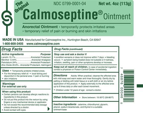 Calmoseptine Ointment | Ointment, Irritated skin, Active ingredient