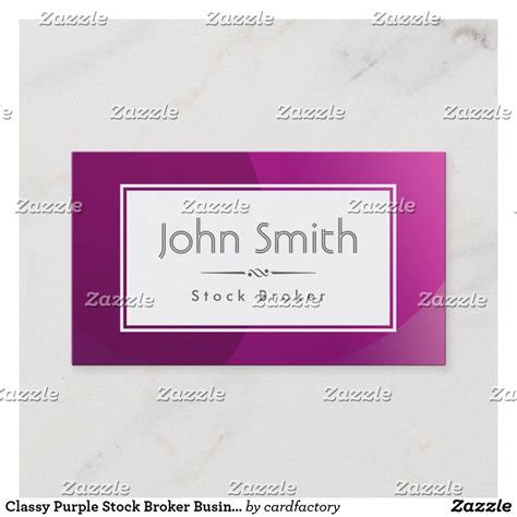 Classy Purple Stock Broker Business Card Stock Broker, Card Templates ...