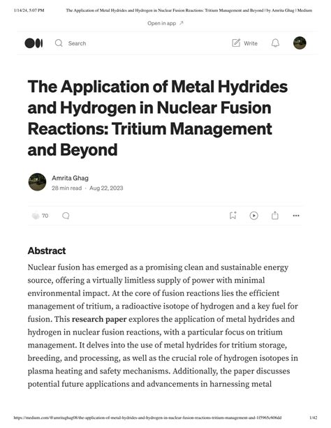 (PDF) the-application-of-metal-hydrides-and-hydrogen-in-nuclear-fusion-reactions-tritium ...