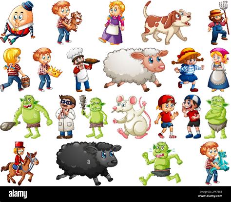 Knitted Nursery Rhyme Characters Clipart