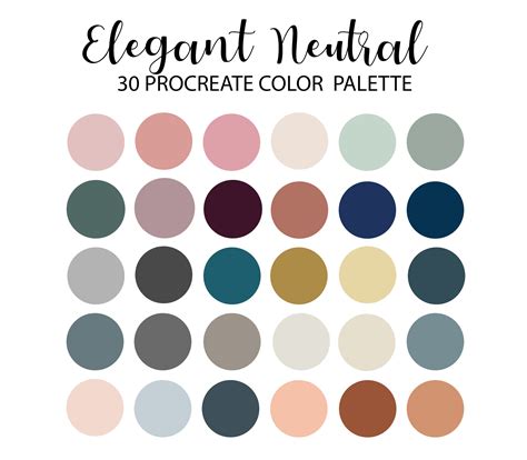 Elegant Neutral Procreate Color Palette, Hex Code, Ipad, Color Palette ...