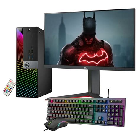 RGB Gaming PC with 24 Inch Gaming Monitor - Dell OptiPlex Desktop ...