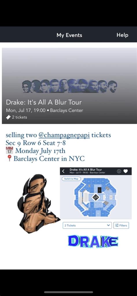 Two Drake concert tickets for July 17th in NYC for sale! : r/NYCConcerts