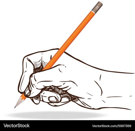 Hand holding pencil Royalty Free Vector Image - VectorStock