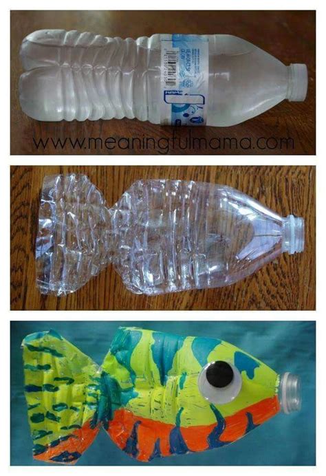 Coole vis van plastic fles | Water bottle crafts, Fish crafts ...