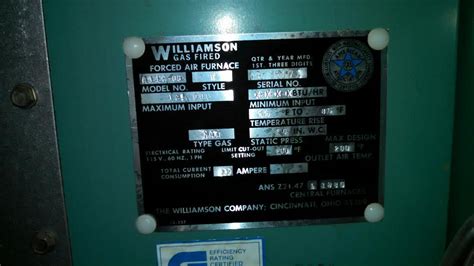 I have a williamson five in one furnace