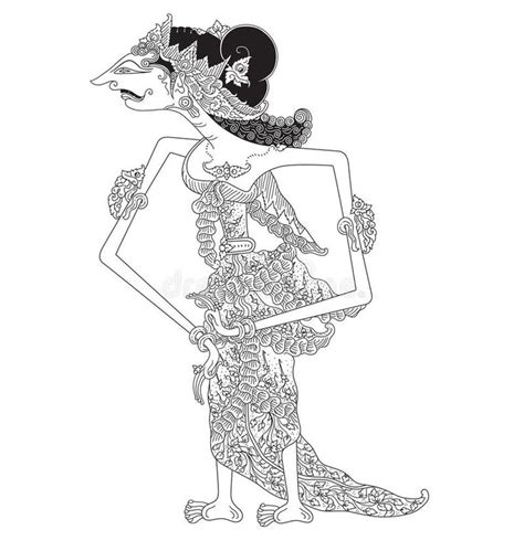 Larasati. A character of traditional puppet show, wayang kulit from java indonesia vector ...