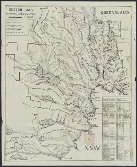 Sketch map, Lamington National Park, c1940s | Queensland Historical Atlas