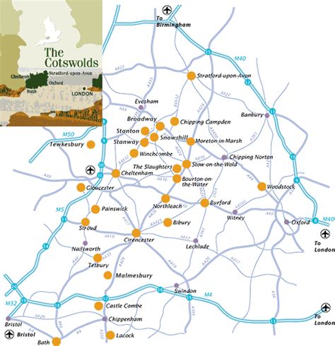 Cotswolds Attractions Map