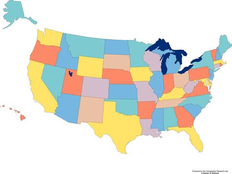 Color Political Blank Map America