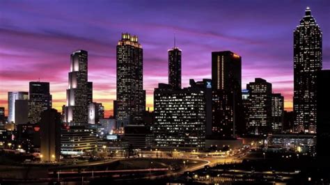 Atlanta Georgia Skyline At Night Hd | Free Best Hd Wallpapers